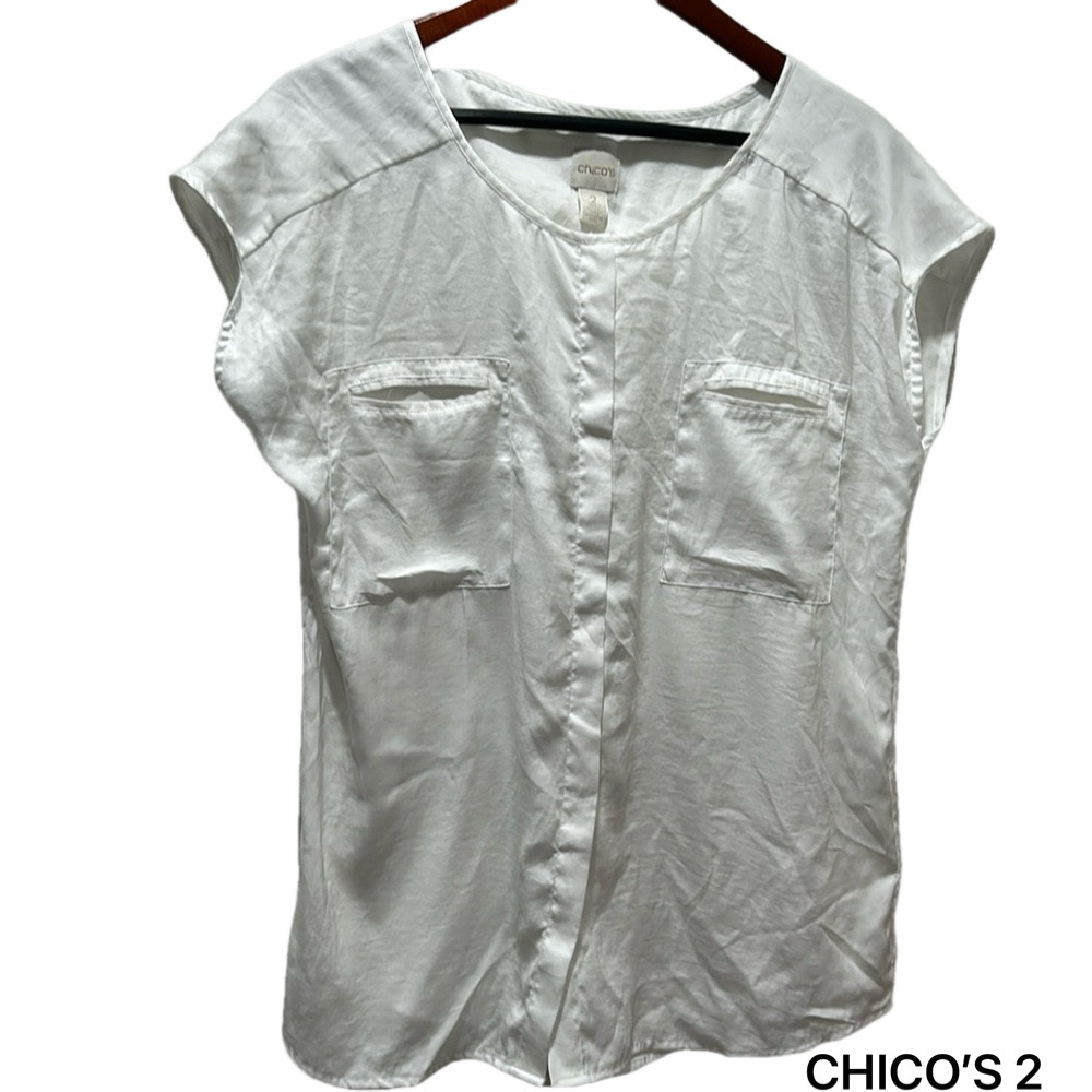 Chico’s sleeveless white blouse size 2 GUC